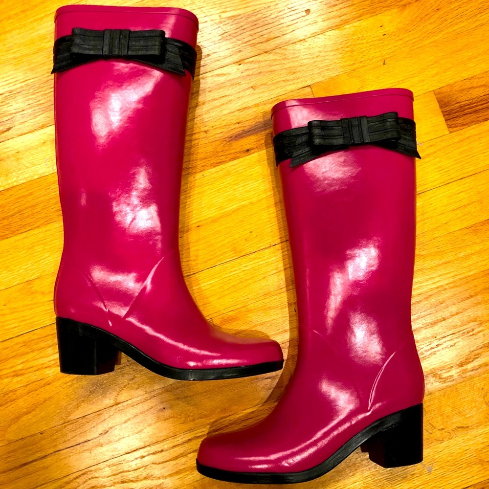 Kate Spade Fuchsia Paloma Heeled Rain Boot